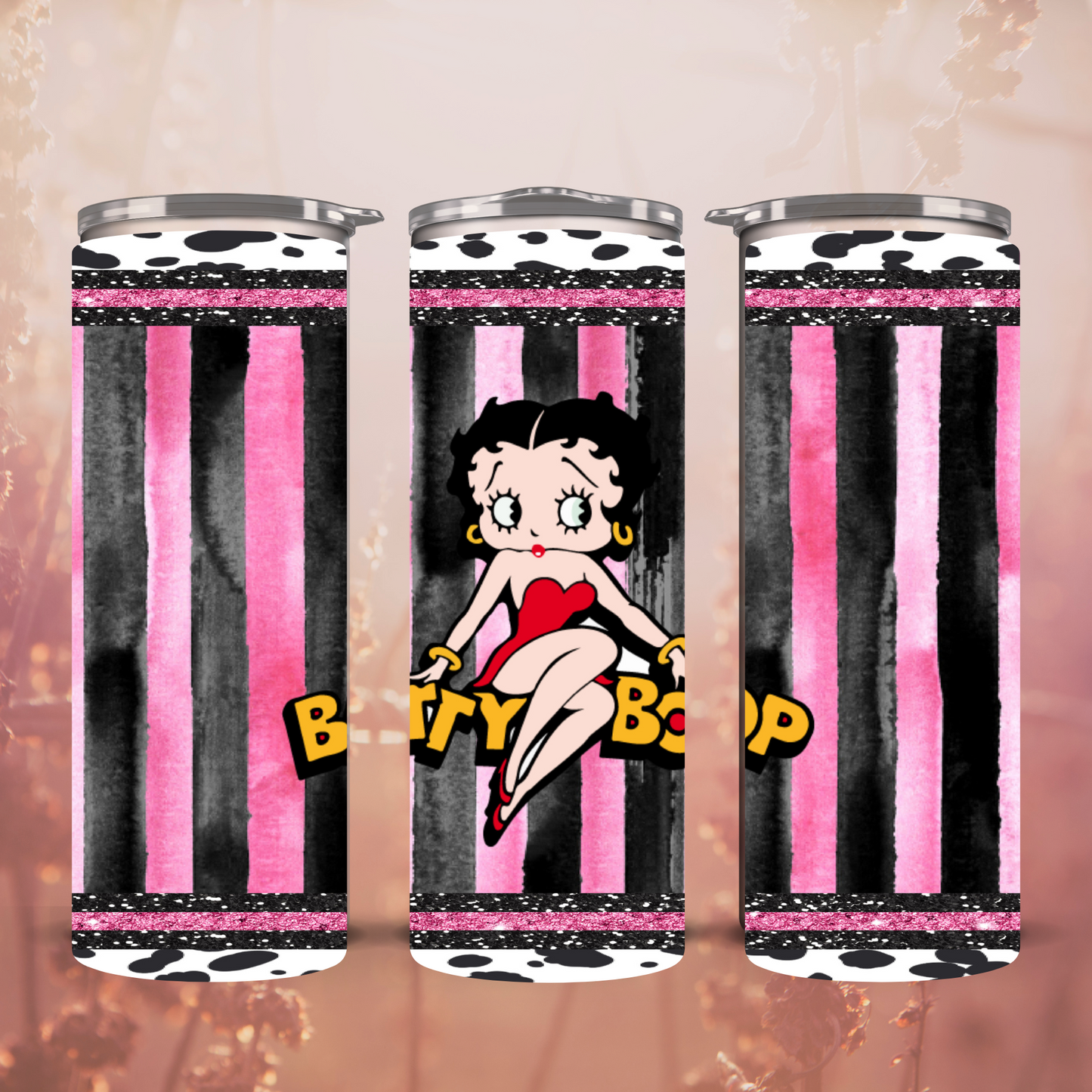 Betty Boop  (Pink and Black Stipes)