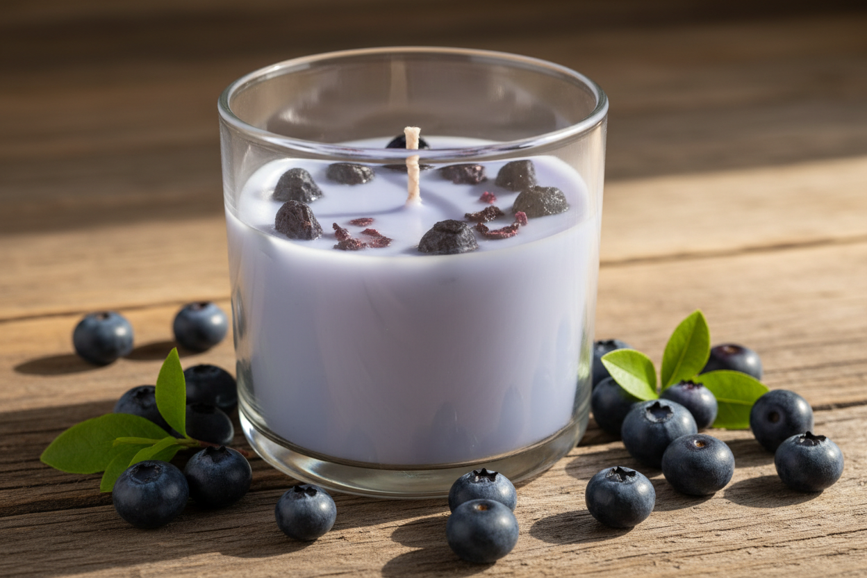 diy blueberry candle